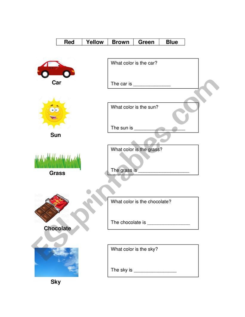 Colors worksheets worksheet