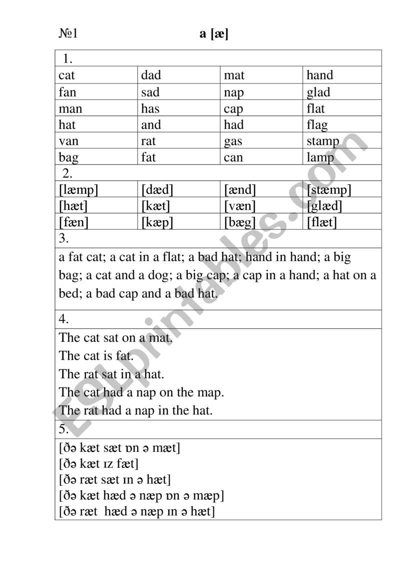 Phonics patterns worksheet