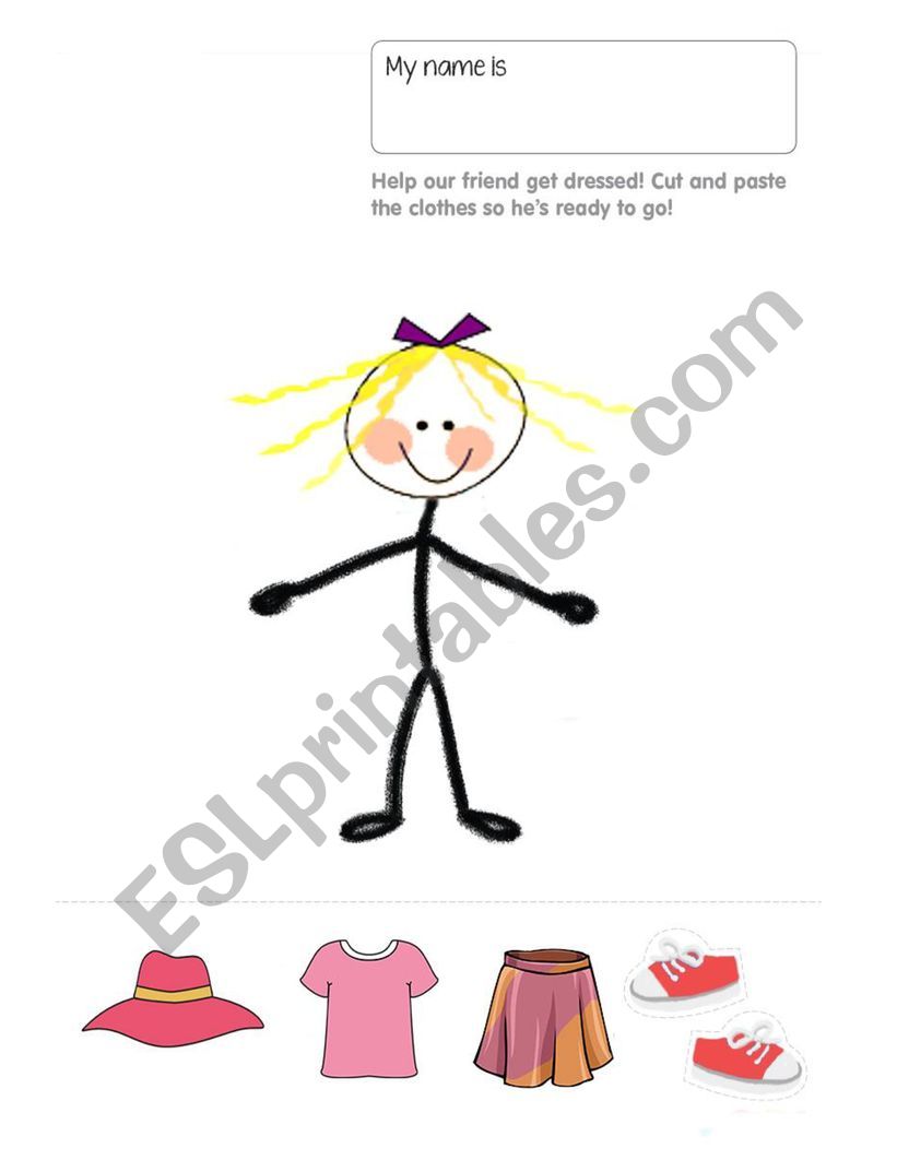 worksheet get dressed girl esl worksheet by teacher7675