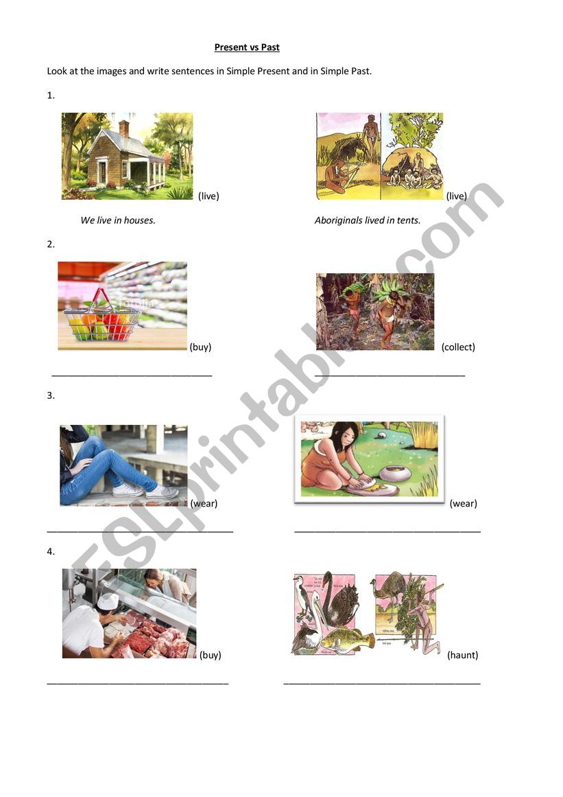 Aboriginals- Simple Past worksheet