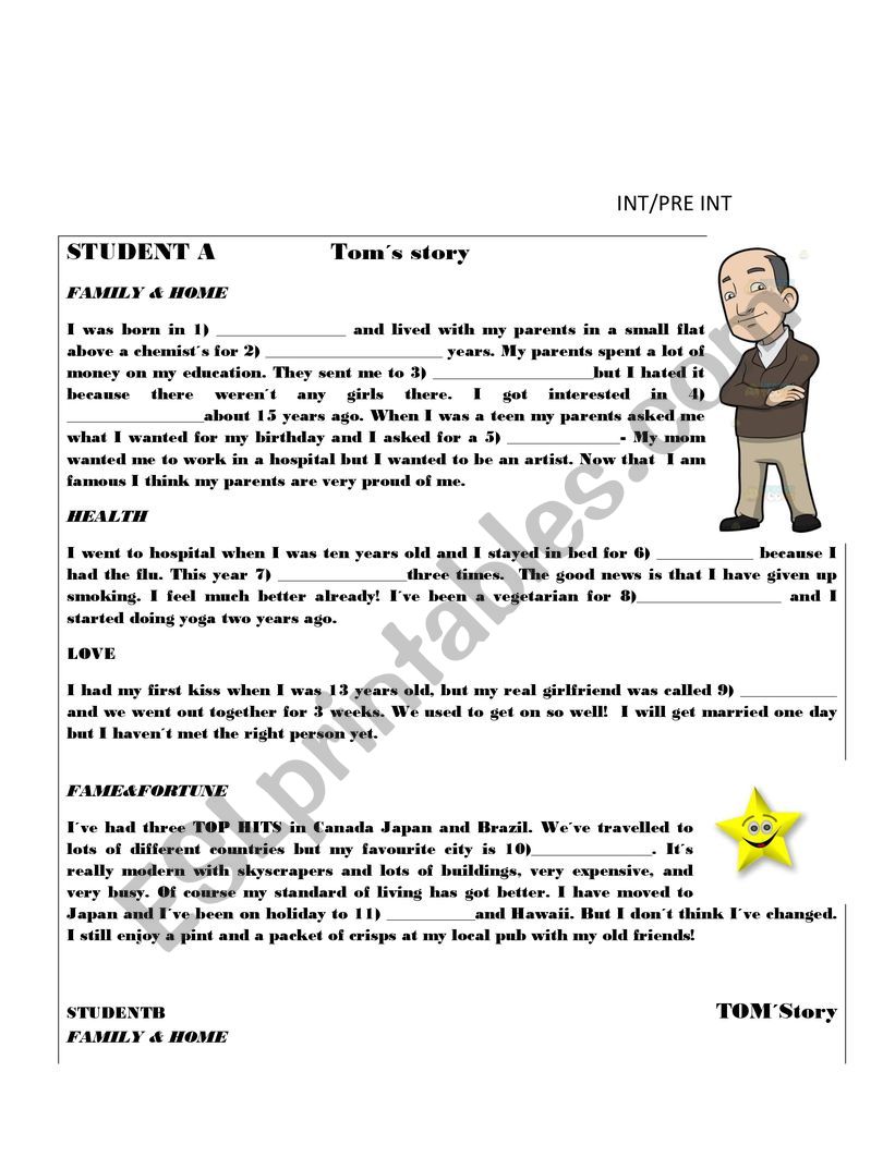 PRE INT/ INT QUESTIONS -  BIOGRAPHY