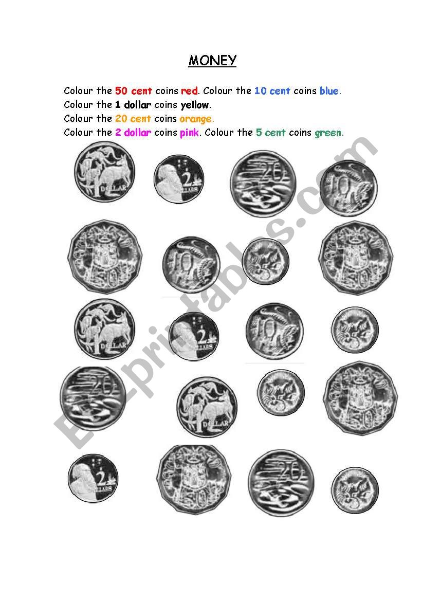 Australian Money worksheet