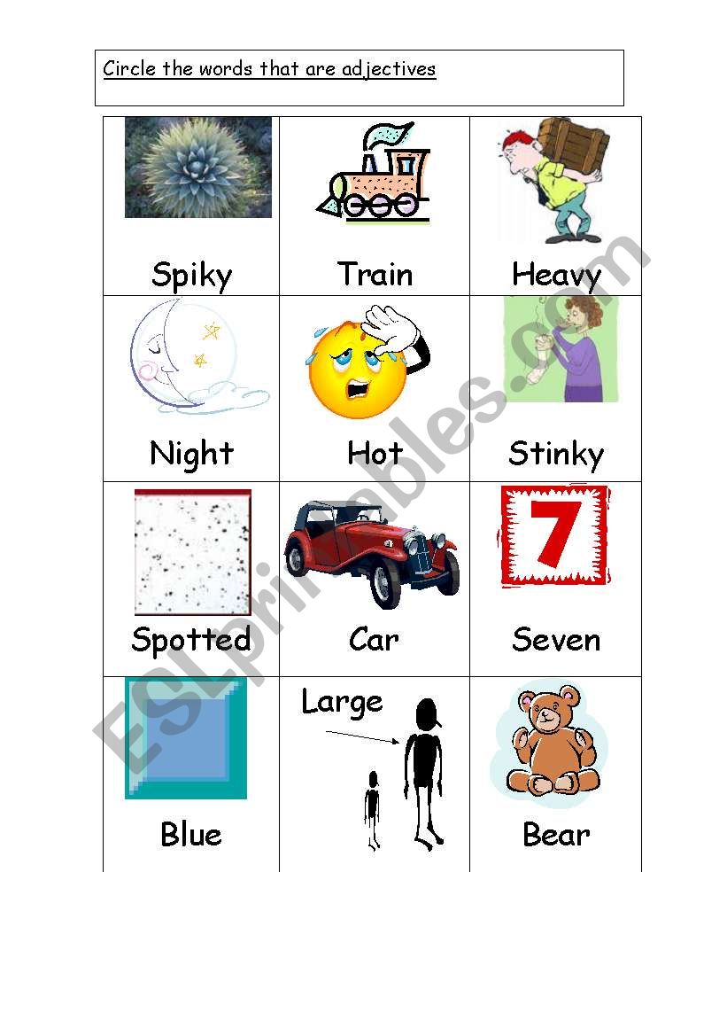 Adjectives worksheet