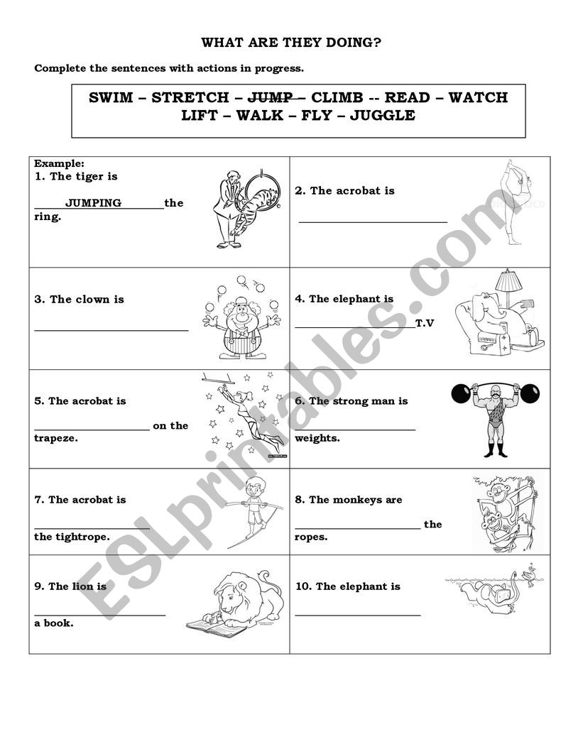 What are they doing? worksheet