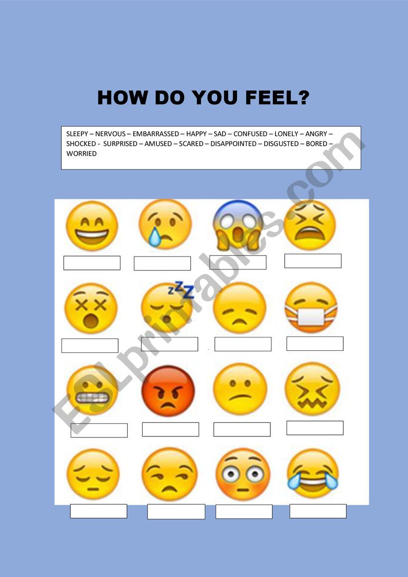 How do you feel?? worksheet