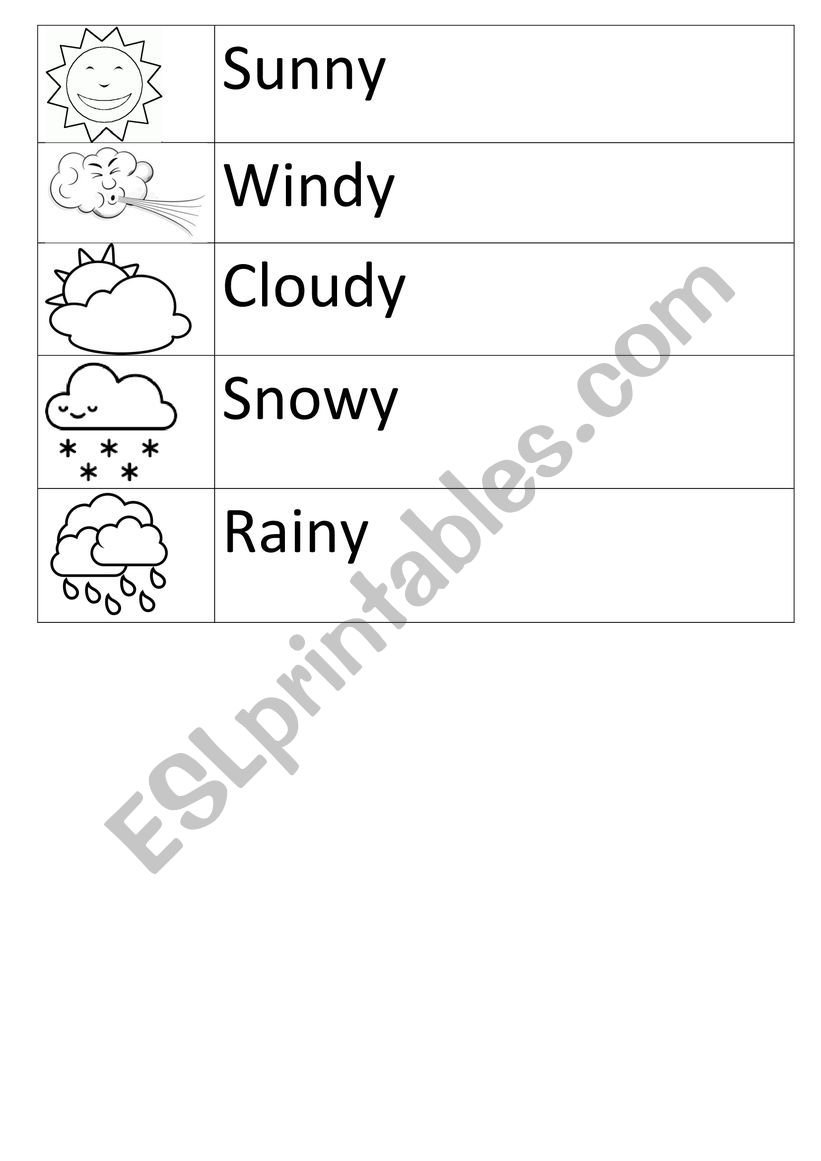 Weather, trace and copy  worksheet