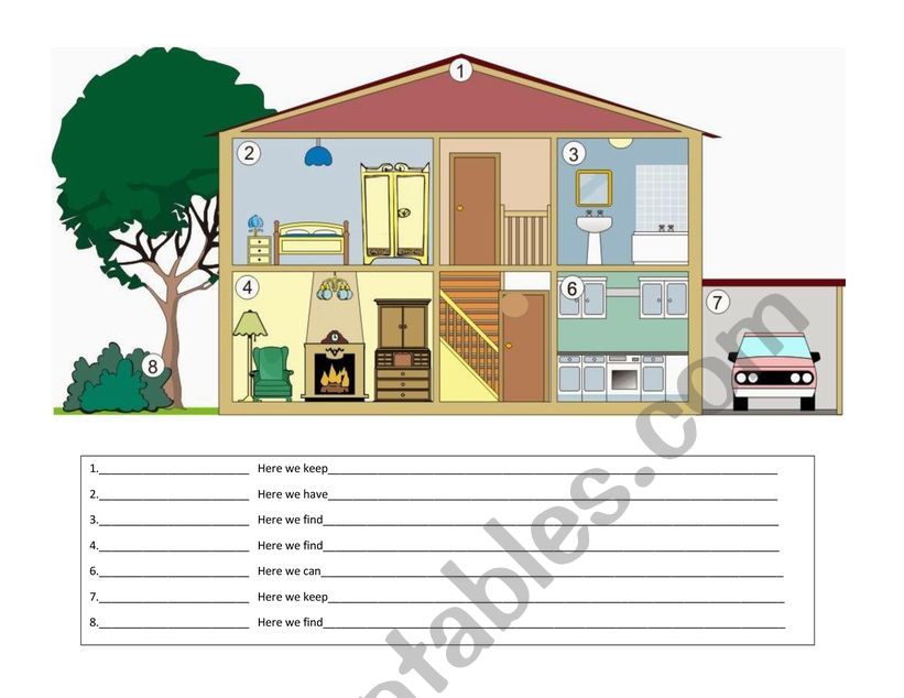 Parts of the House worksheet