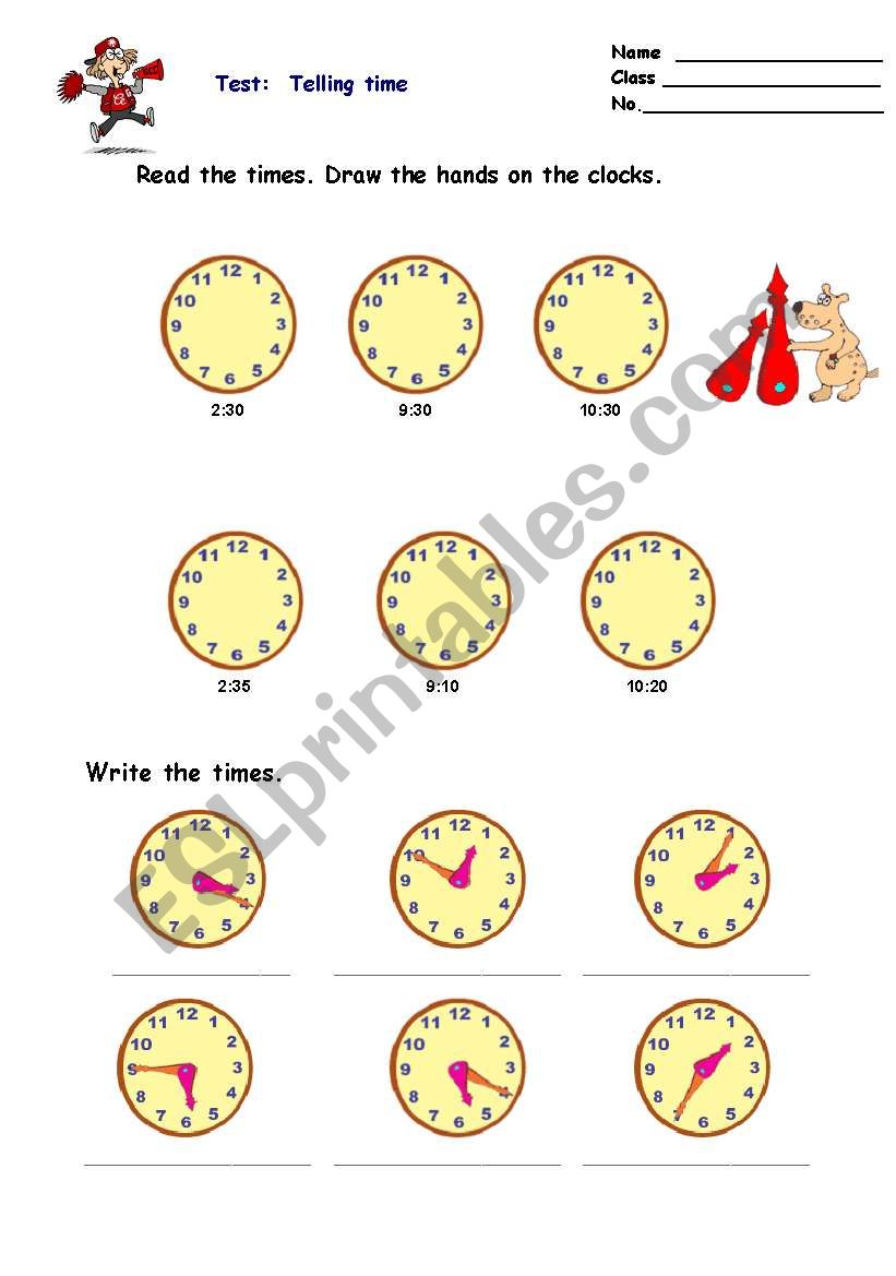 telling time worksheet