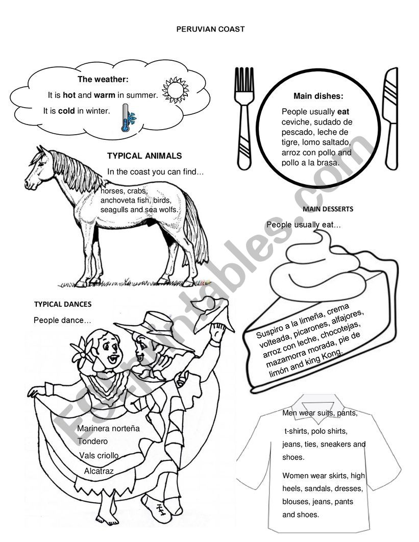 Peruvian coast worksheet