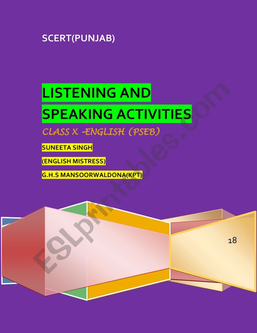 Speaking Activity class -x (PUNJAB SCHOOL EDUCATION BOARD)