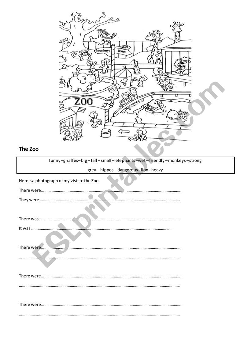The Zoo There was /There were worksheet