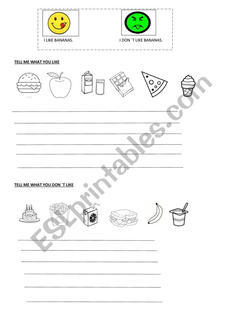 Food worksheet