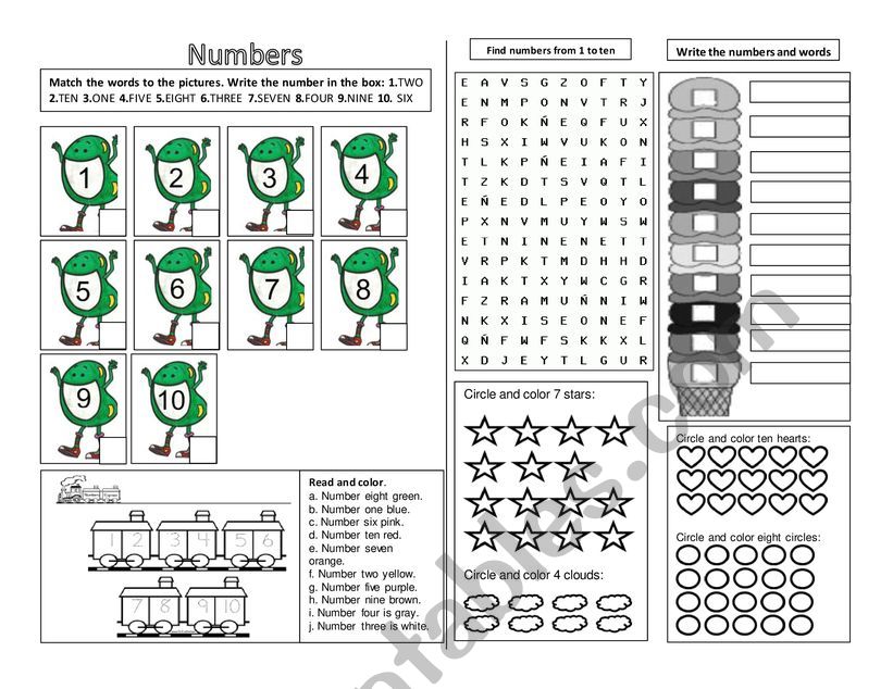 Numers 1-10 worksheet