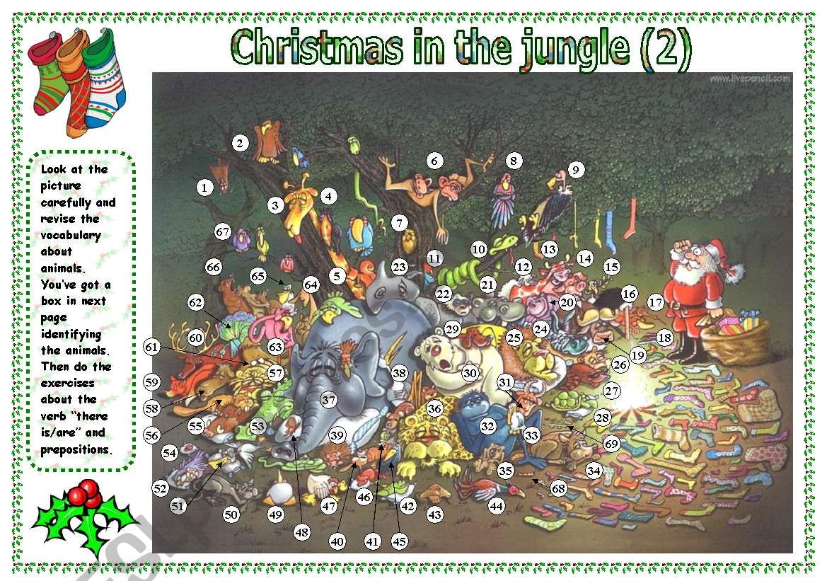Christmas in the jungle (part 2): There is/are, Prepositions (20.08.08)