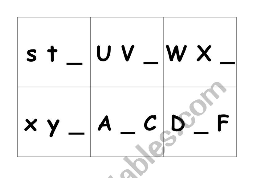 Missing Letter Alphabet flashcards