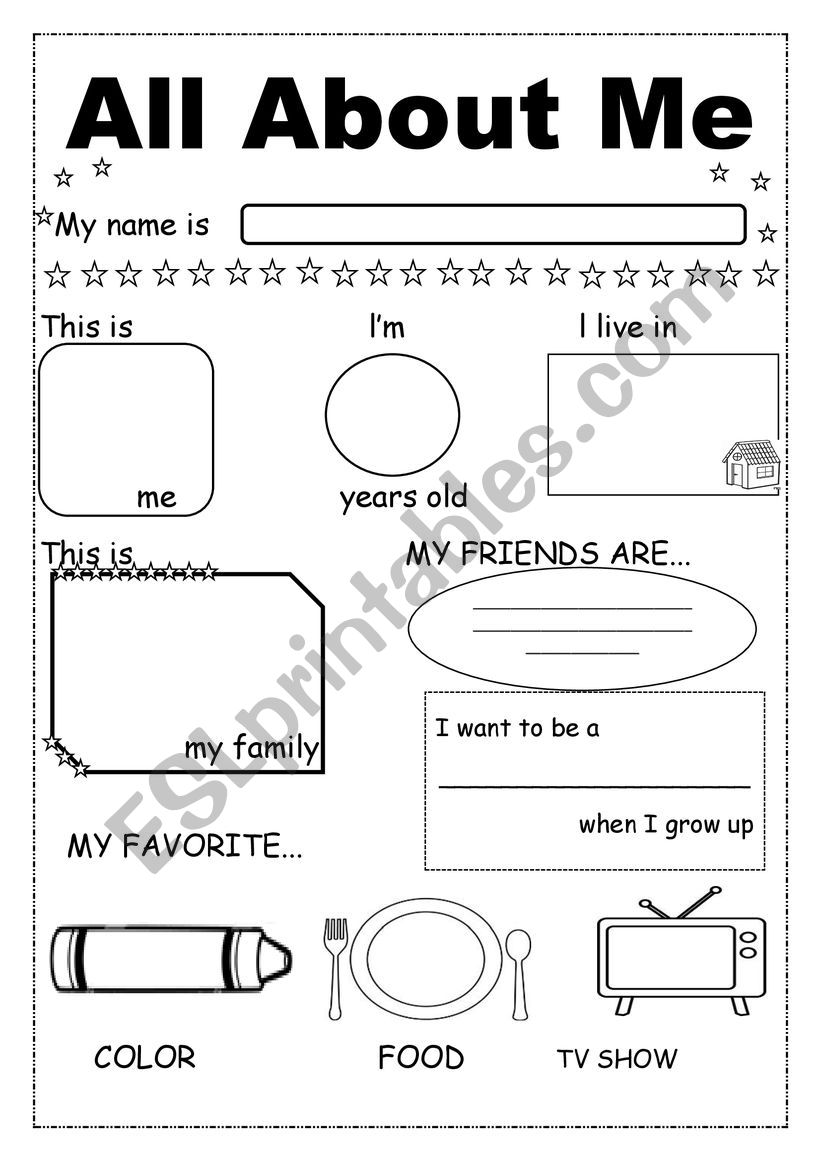 all about me worksheet