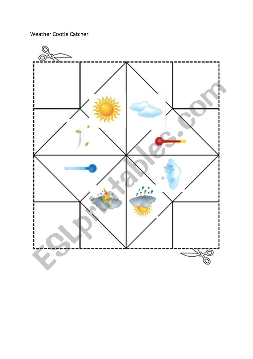 Weather Cootie Catcher worksheet