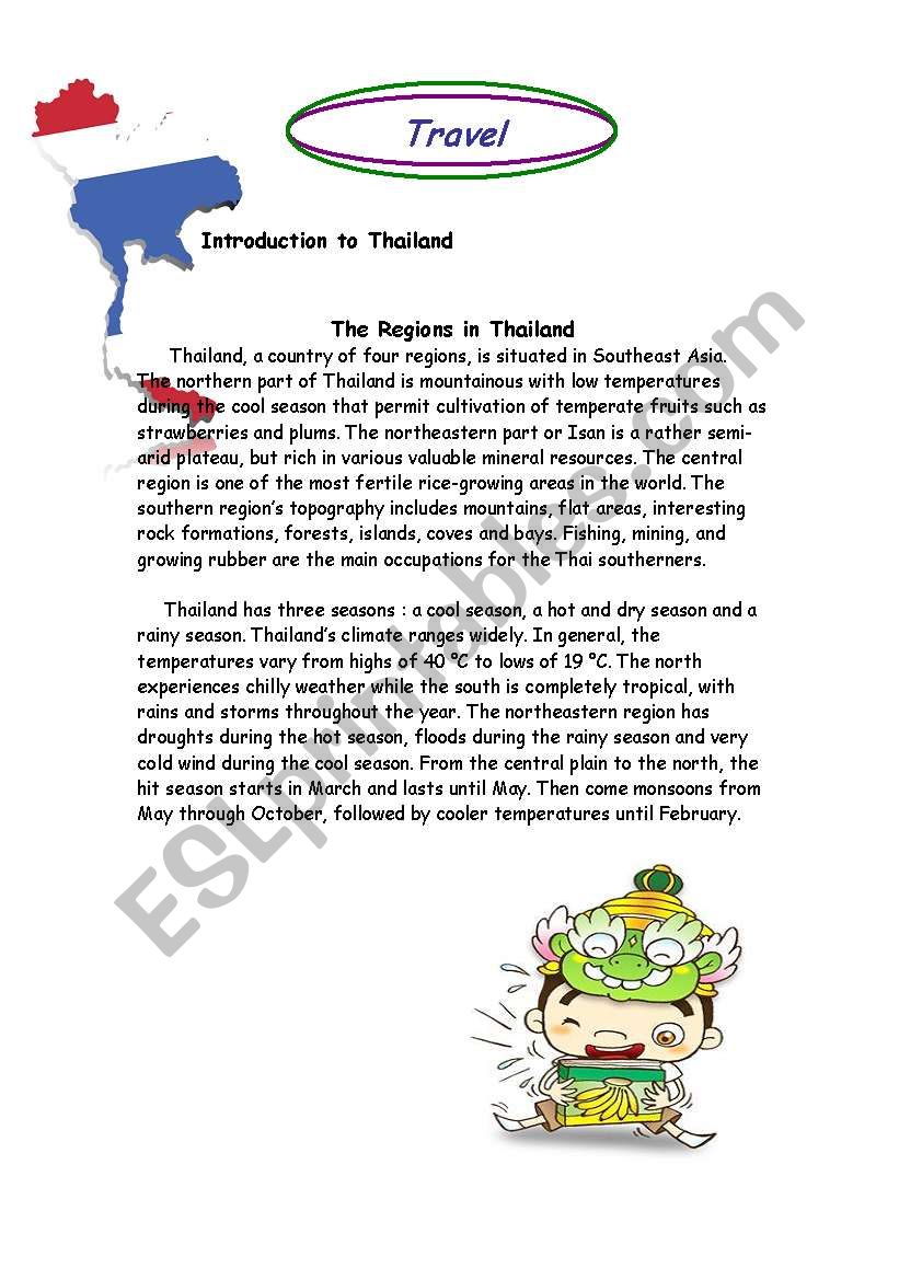Travel in Thailand worksheet