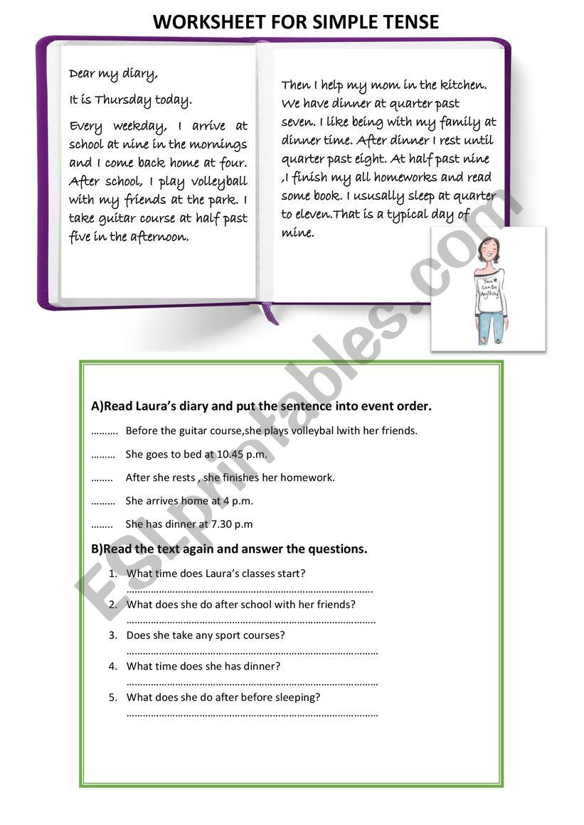 After school Reading activity worksheet