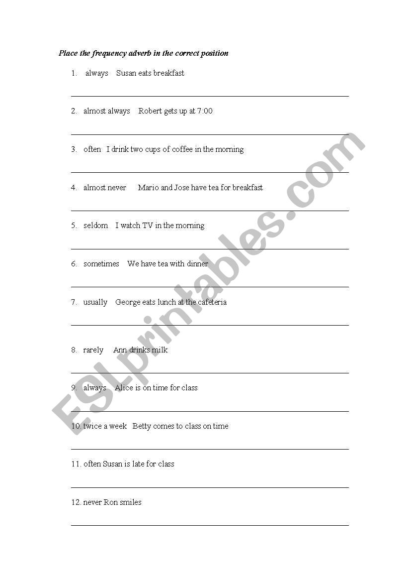 QUESTIONS worksheet