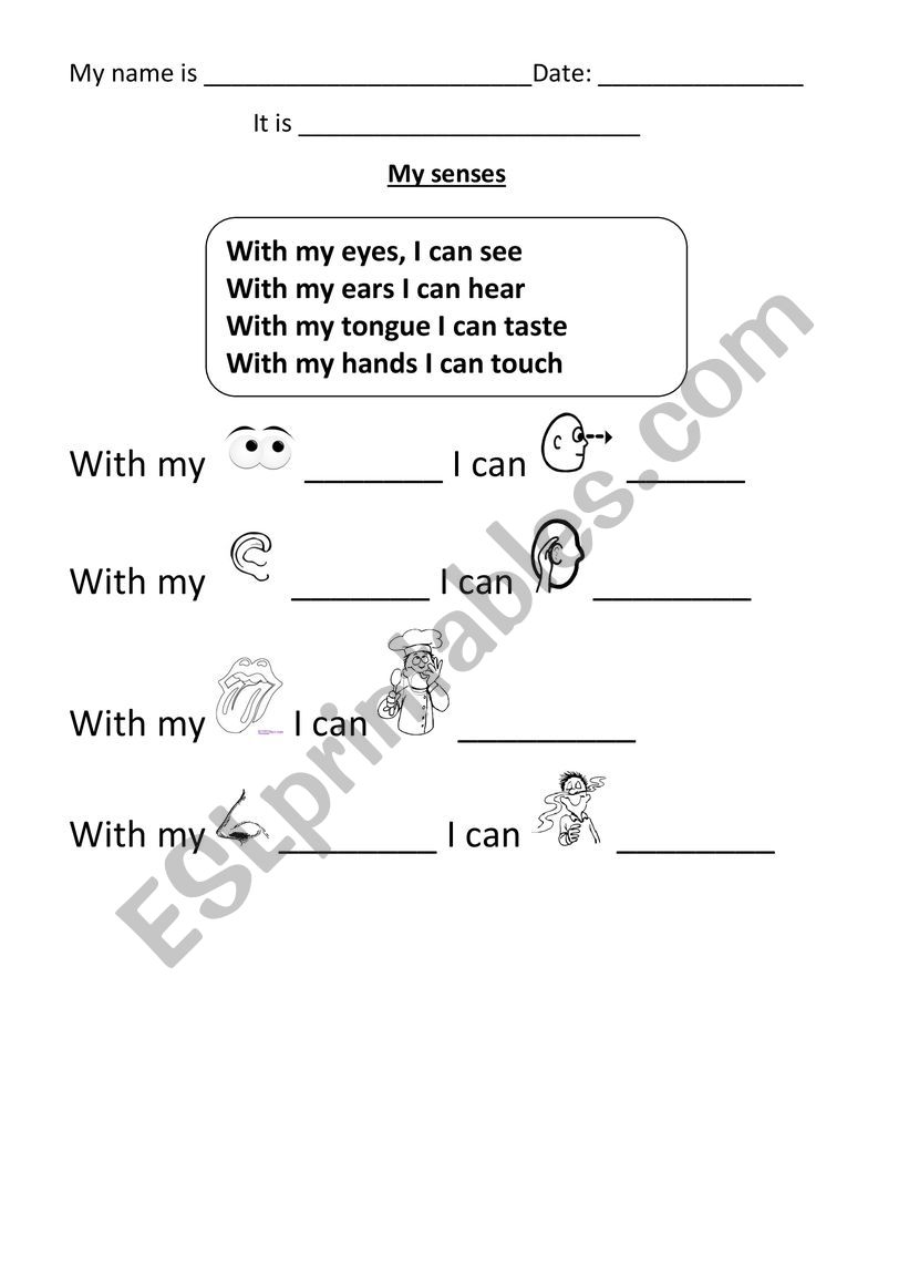 5SENSES worksheet