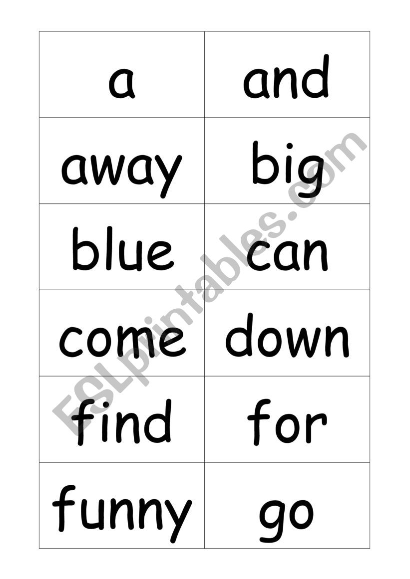 sight words printable worksheet