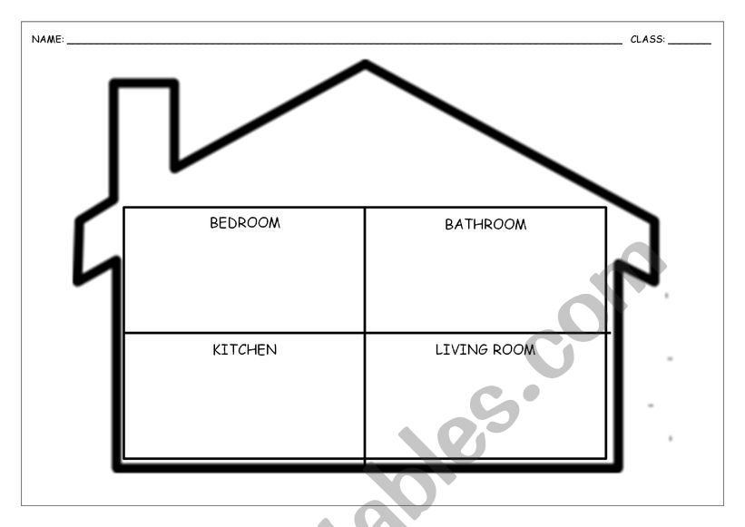 HOUSE OBJECTS CUT & PASTE worksheet