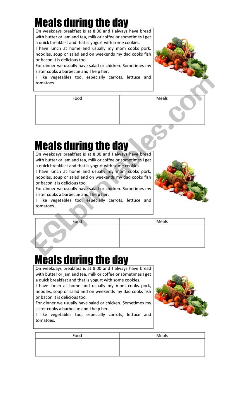 My day  worksheet