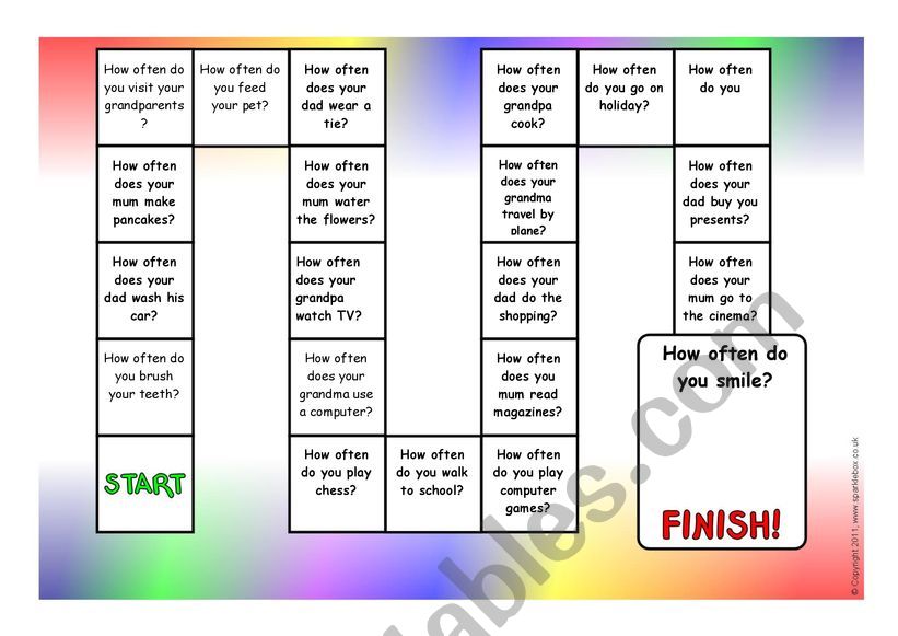 How often questions worksheet