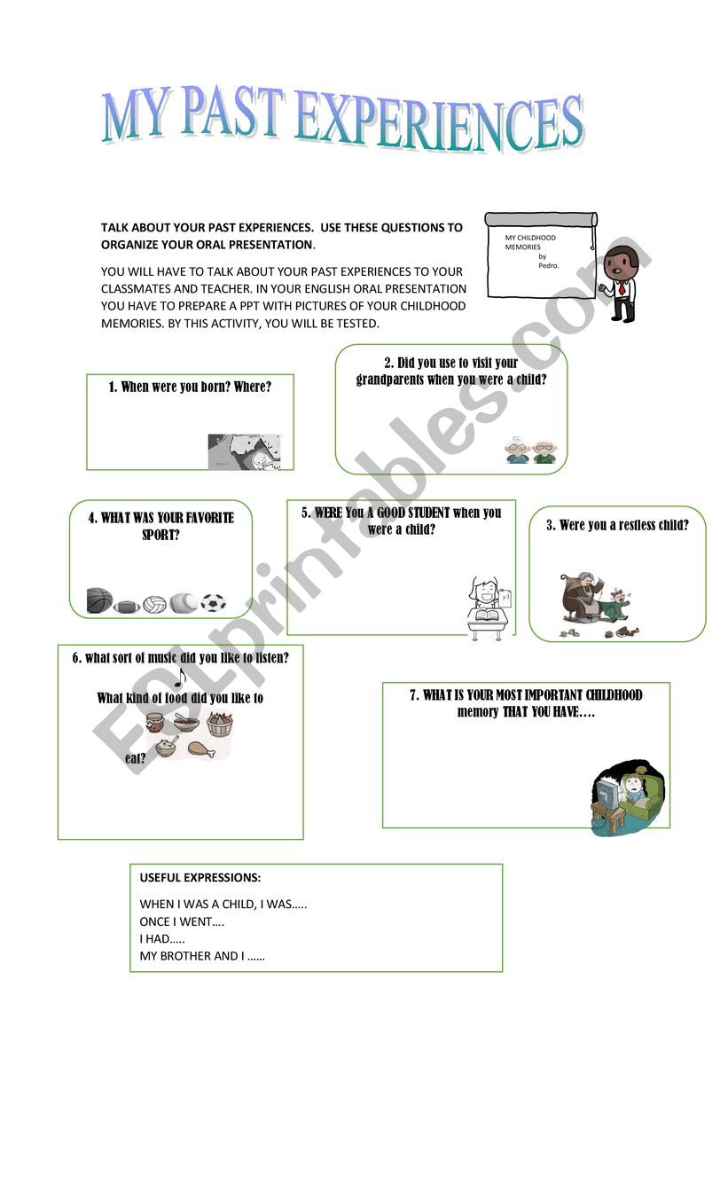 MY PAST EXPERIENCES worksheet