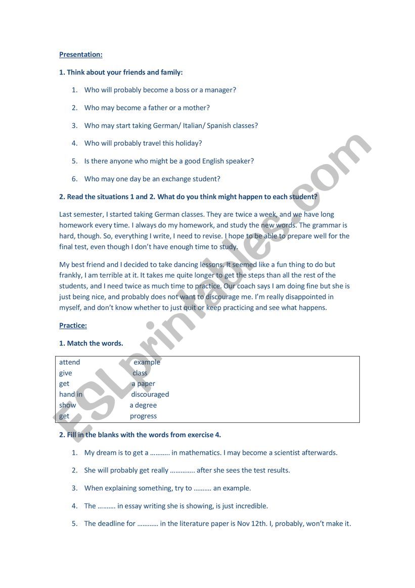 May- Might lesson plan worksheet