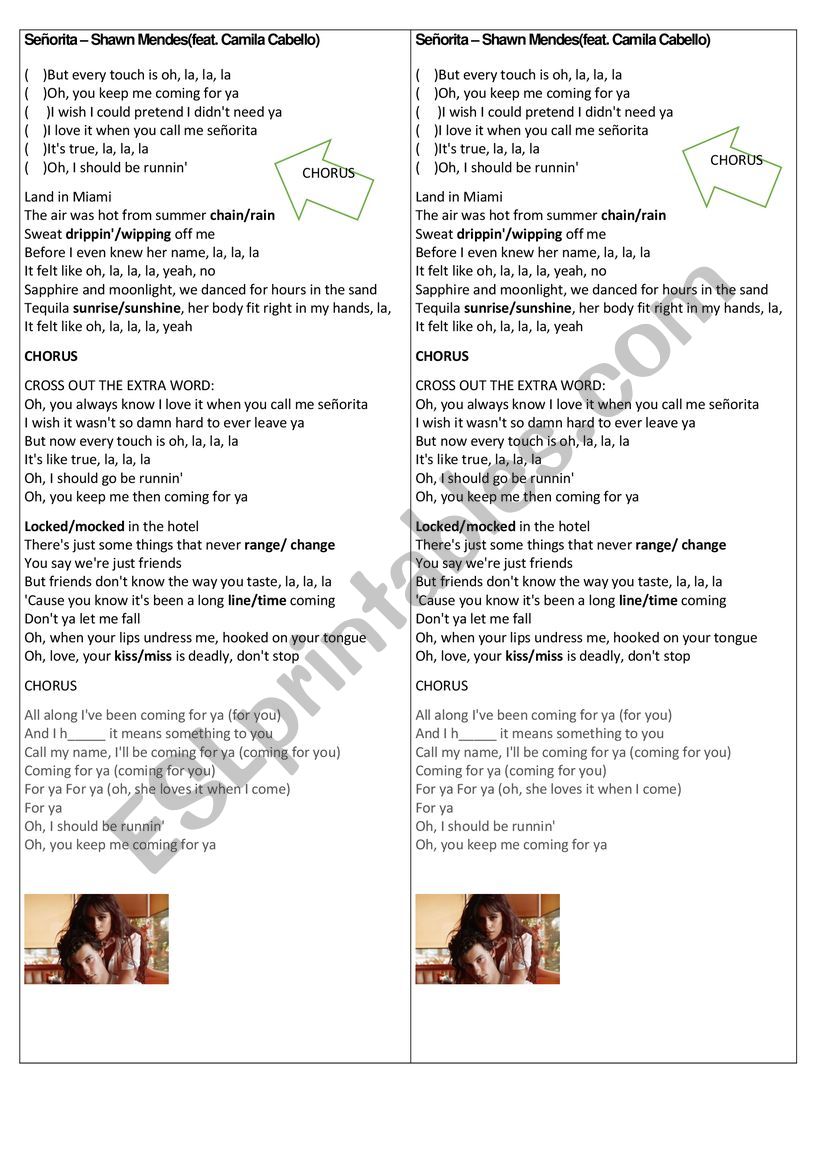 SEORITA worksheet