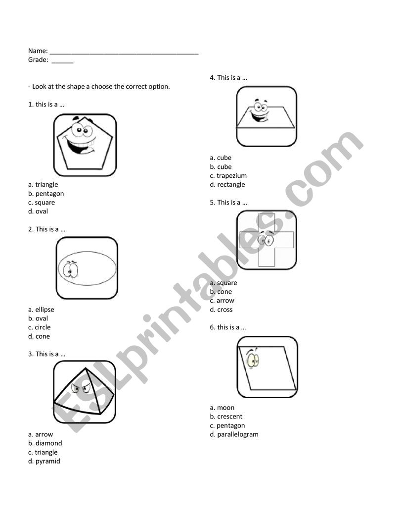 shapes and colors worksheet