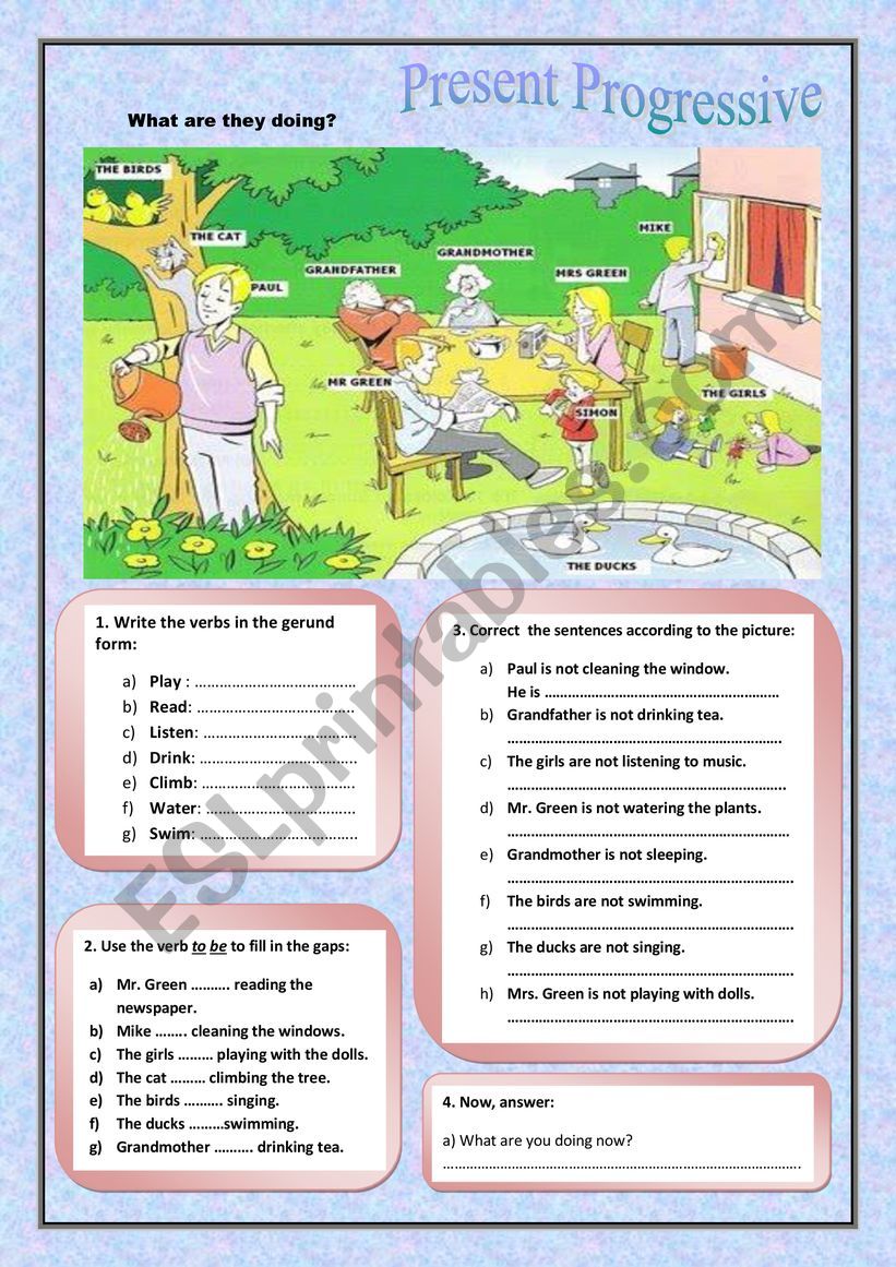 Present Progressive worksheet