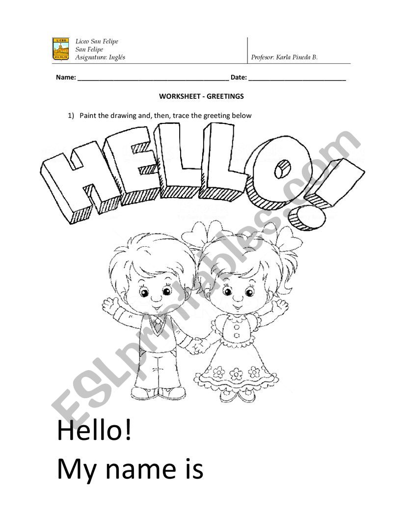 Hello worksheet