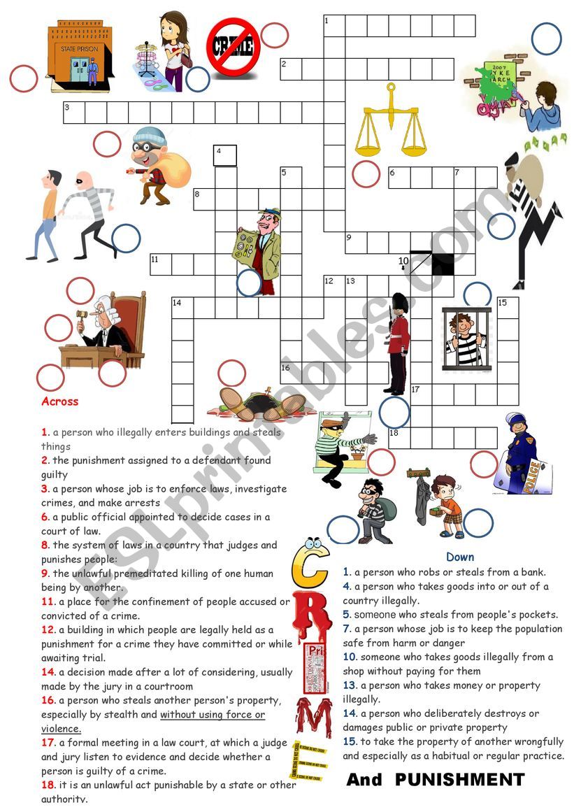 Crime and Punishment Crossword