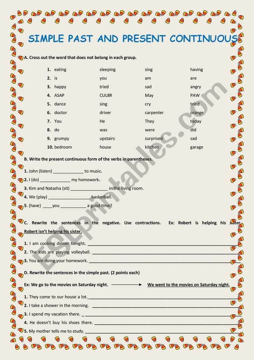 PAST AND PROGRESSIVE EXERCISE worksheet