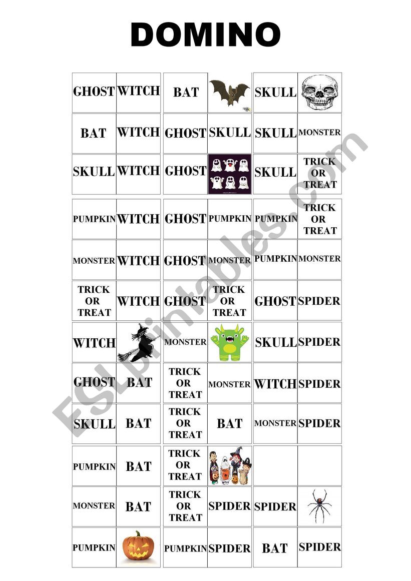 Halloween Domino worksheet