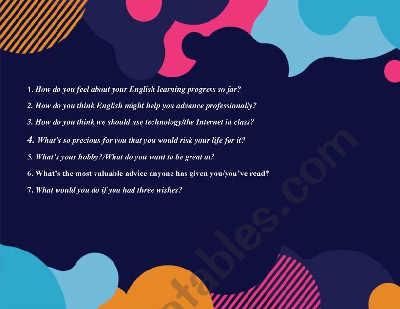 End of the Year English Class Questions