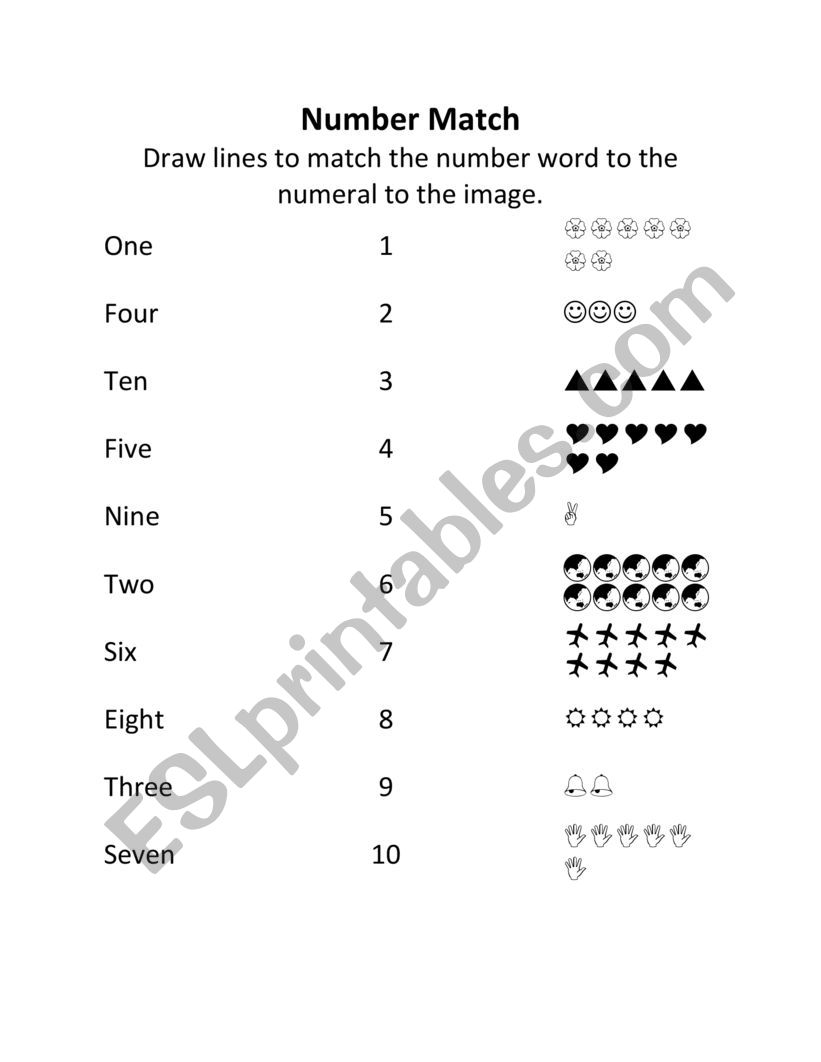 Number Match worksheet