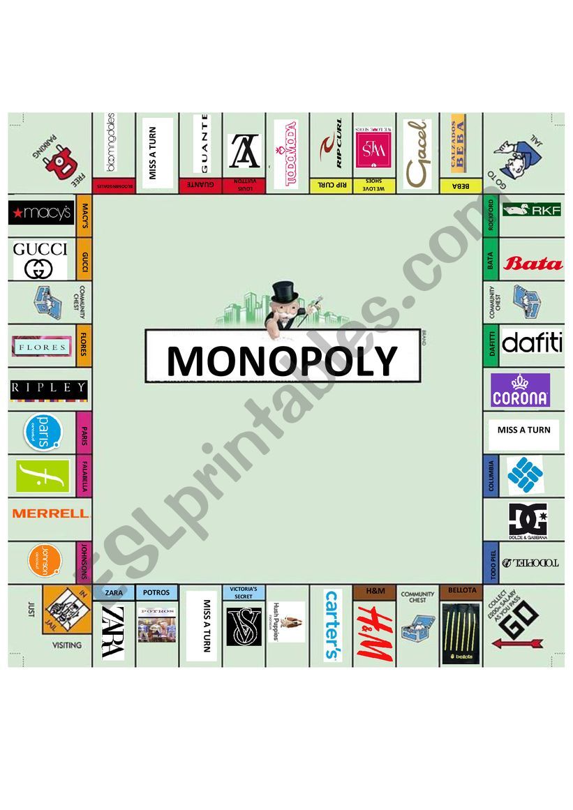 Monopoly worksheet
