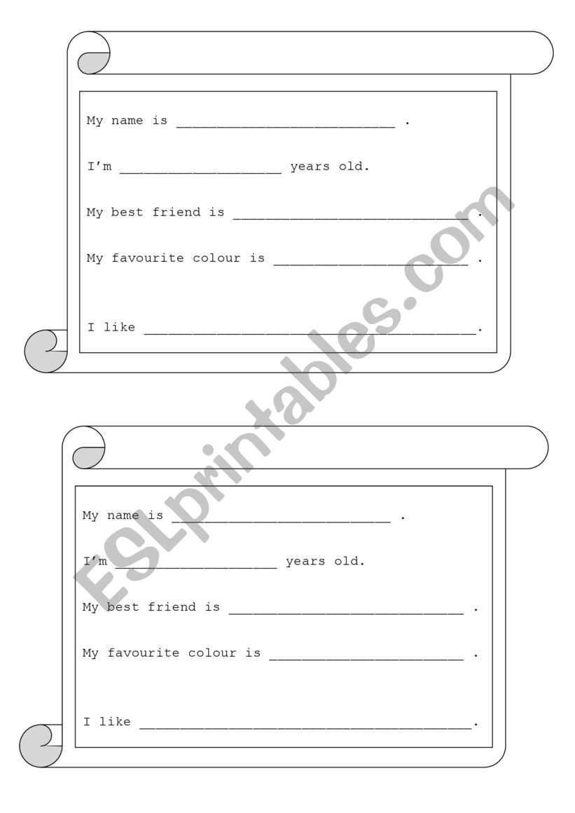 Steckbrief worksheet