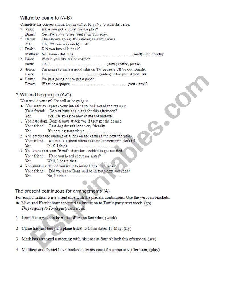 future tenses worksheet