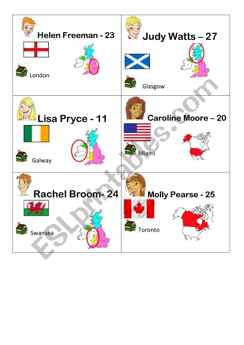 Identity cards worksheet