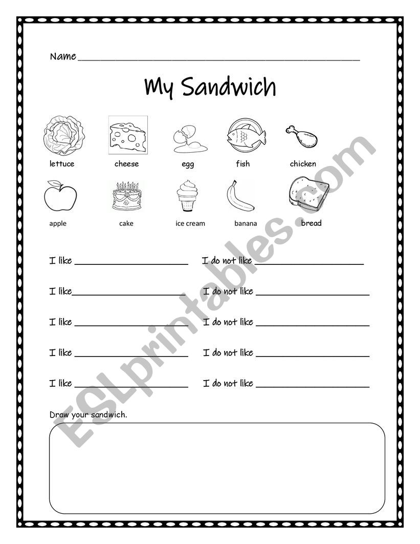 Carlas Sandwich  worksheet