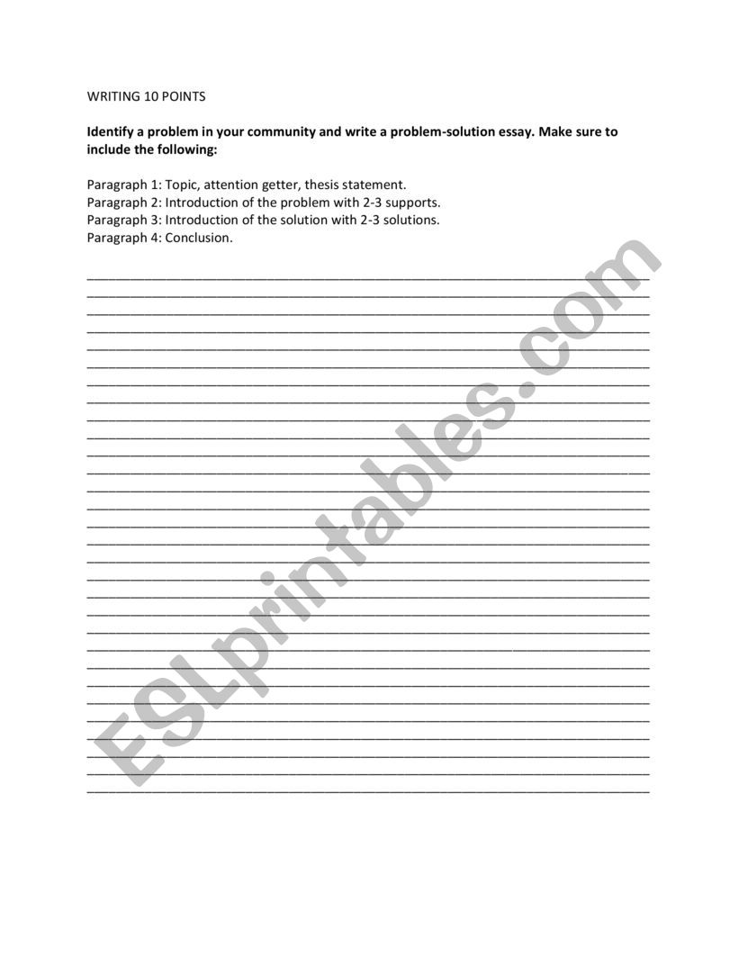 Writing essay worksheet