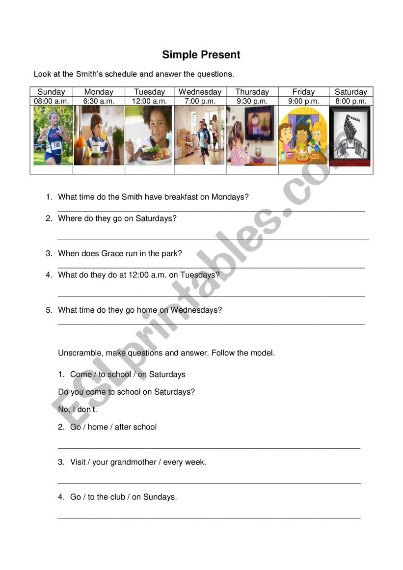 Simple Present worksheet