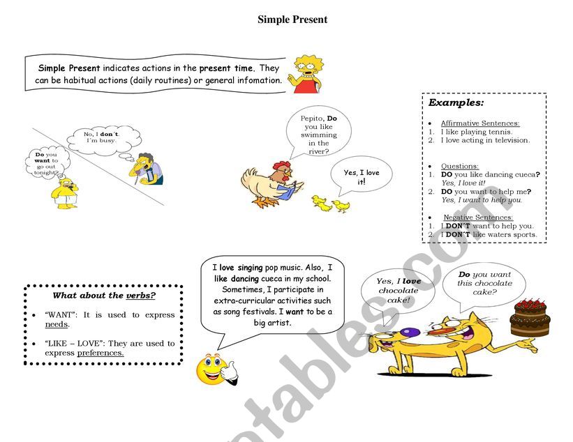 simple present  worksheet