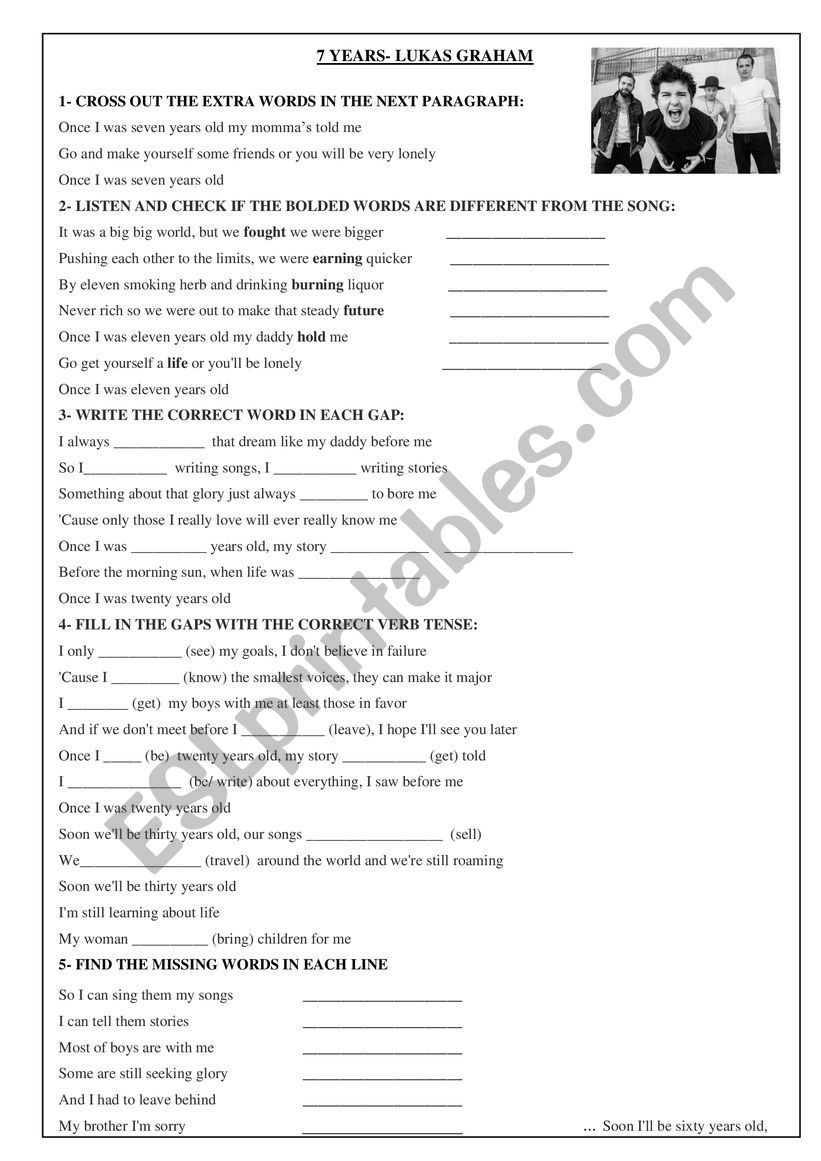 7 Years Old ESL Worksheet By Michelicap