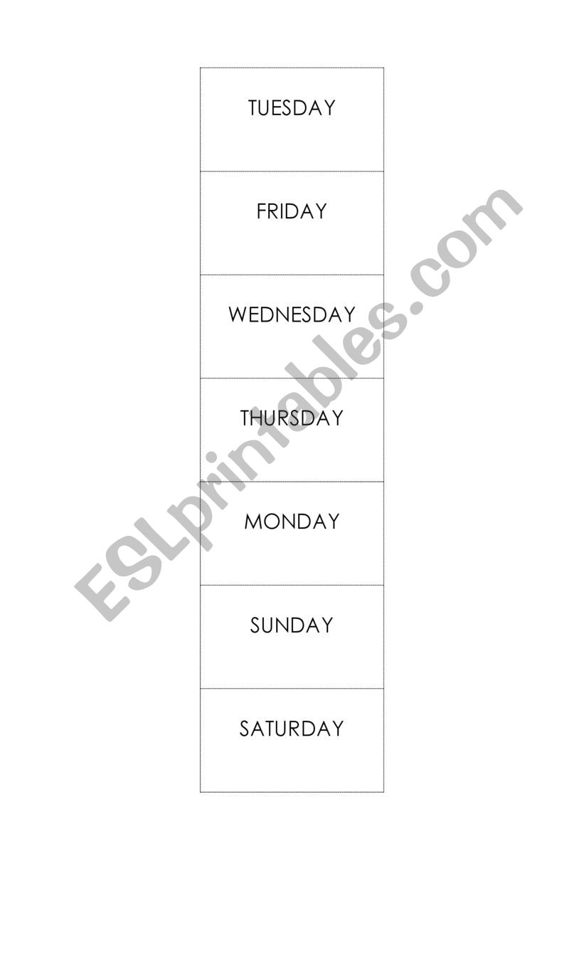 Days of the week worksheet